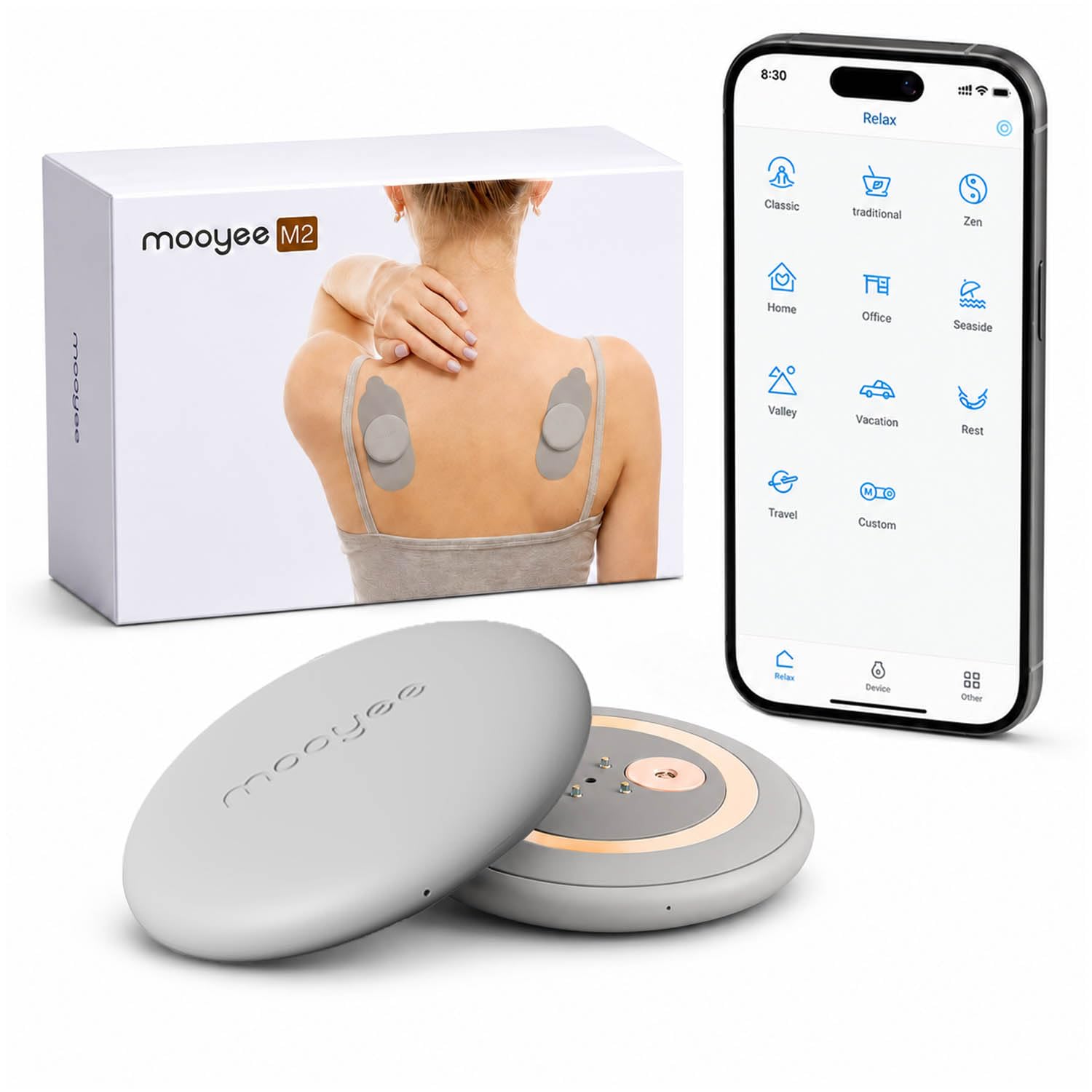 Mooyee M2 Wireless TENS Unit App Controlled Dual Pods