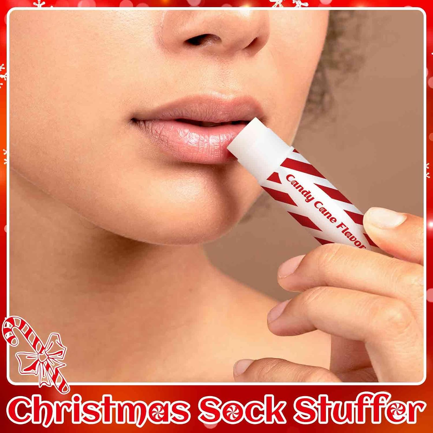 Siifert 25 Pack Christmas Lip Balm, Candy Cane Peppermint Favor, Candy image 3