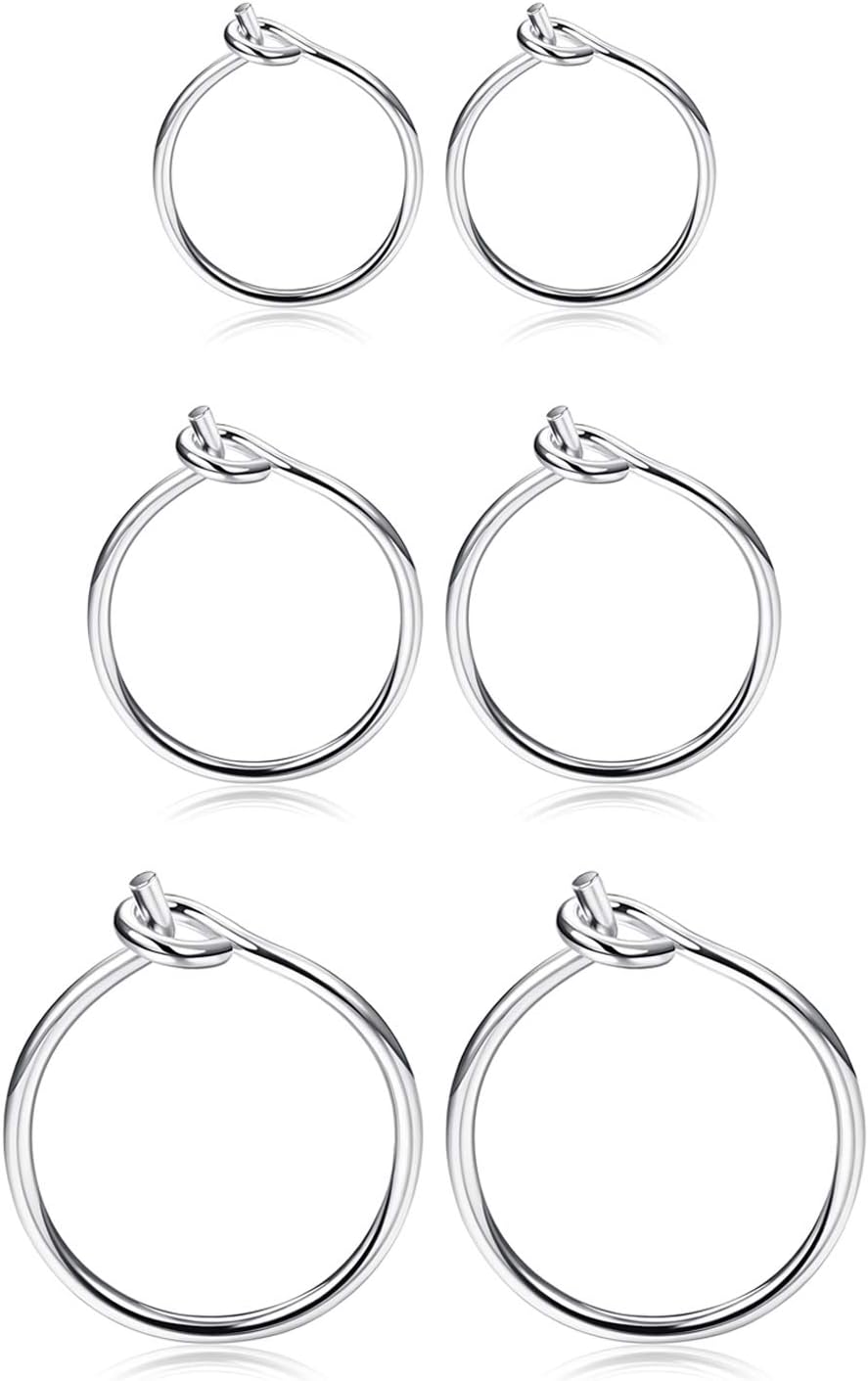 FIASASO3 Pairs 925 Sterling Silver Hoop Earrings For Women Small Hoop Earrings Sleeper Earrings Piercing Jewelry Set 6MM 8MM 10MM
