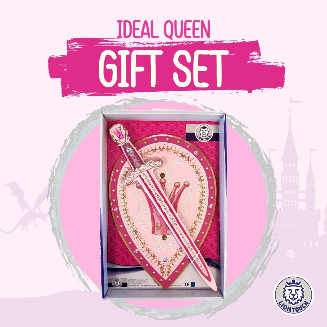 Liontouch - Queen Rosa Toy Set for Girls - 3-6 Years | Pink Foam Sword & Shield for Pretend Play for Toddlers in Glittering Medieval Style | Safe & Durable Accessories for Royal Dress Up & Costumes - Image 5