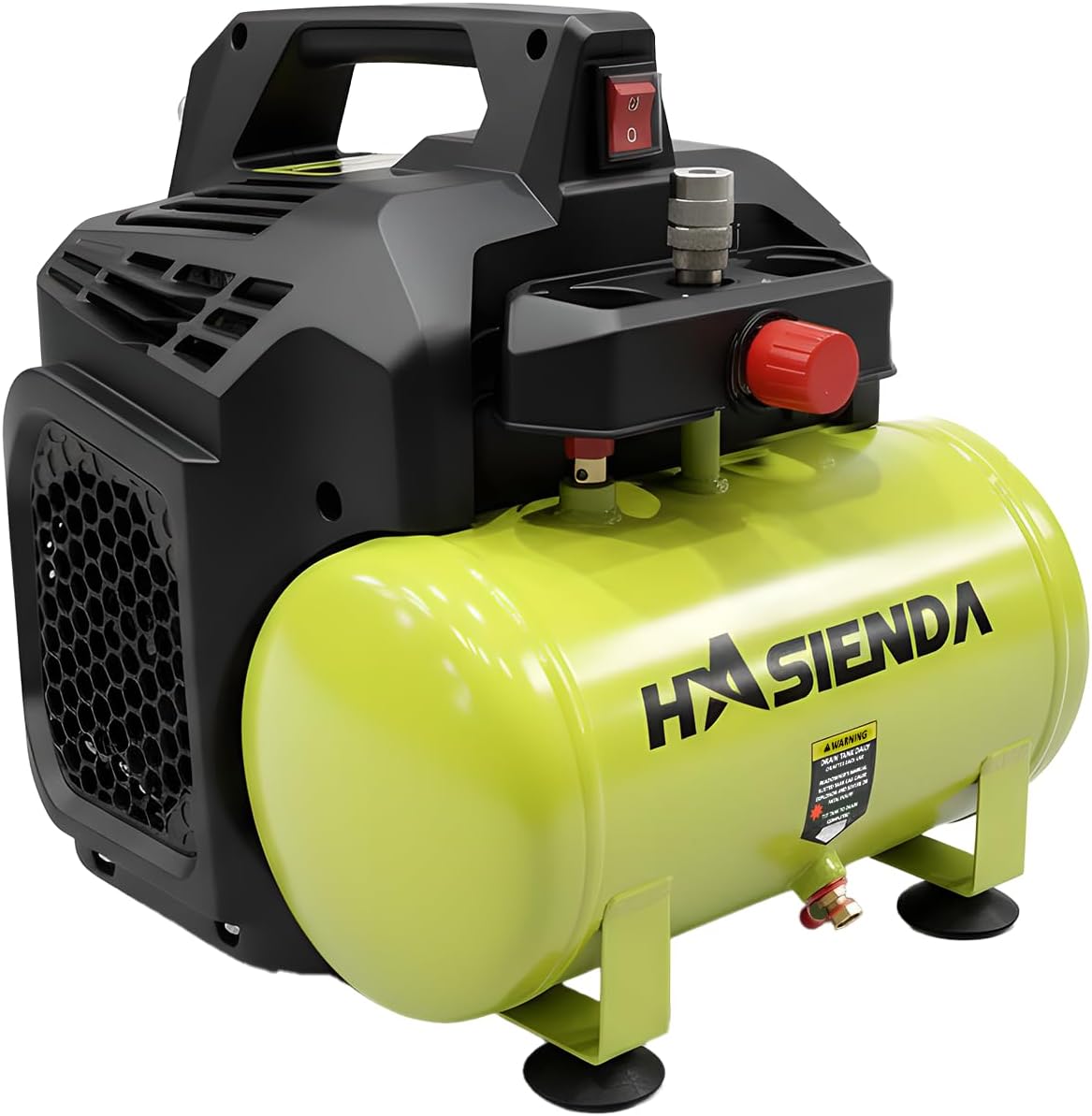 2 Gallon Quiet Air Compressor, Touch-Safe Fully Encased Design with Ergonomic Handle, Lightweight & Oil-Free for Home Use, Auto Care, Painting & Woodworking