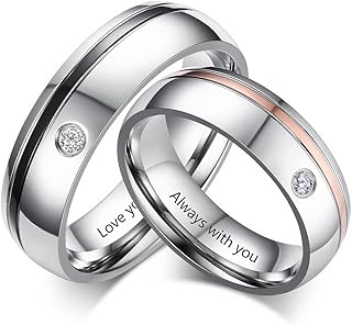 Personalized Promise Rings for Couples Matching Rings for Couples Custom Couples Rings Set Stainless Steel His and Hers Wedding Ring Sets Engagement Rings for Couples Wedding Rings for Women