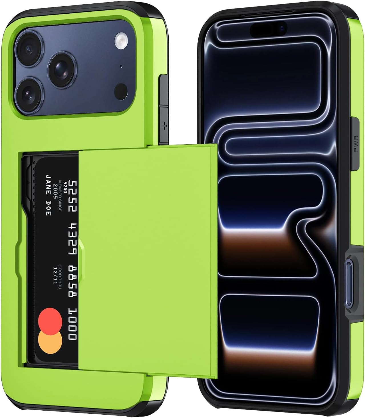 Qinmay Compatible with iPhone 17 Pro Max Case Wallet,Built-in Card Holder, Heavy Duty Protective Dual Layer Shockproof Hidden Card Slot Slim Wallet Phone Cover for iPhone 17 Pro Max，Green