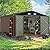 Devoko 10 x 10 FT Outdoor Storage Shed, Metal Garden Sheds & Outdoor Storage Clearance, Large Tool Shed Outdoor with Single Lockable Door for Patio Lawn Backyard (Brown)