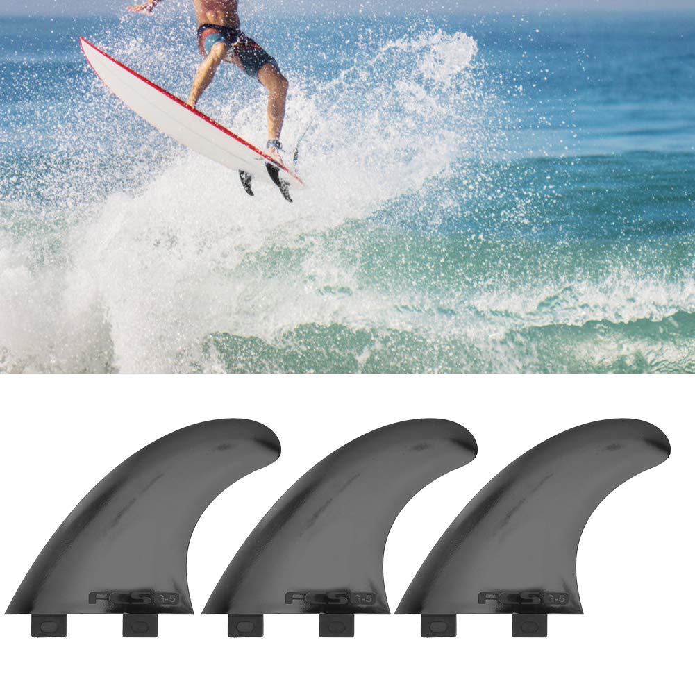 MAGT Aileron De Planche De Surf, 3 Pièces FCS G5 Gauche Milieu Droit Aileron De Queue De Planche De Surf Pour Longboard Shortboard, Palmes De Planche Surf Fin Sup Aileron(Vert