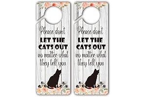 Catio Sign: Please Don't Let the Cats Out Funny Door Hanger Sign (2 Pack)