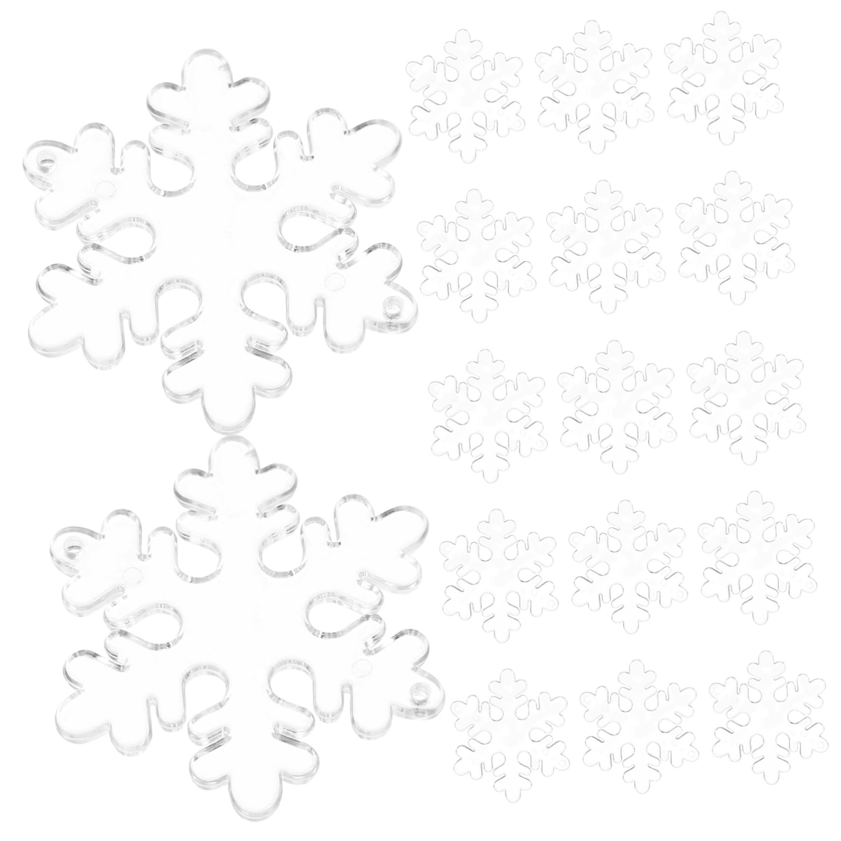 TOPBATHY 400 STK transparente Schneeflocke weihnachtliche hängende Schneeflockendekoration Winterdekoration zum Aufhängen Weihnachts Party christbaumanhänger Weihnachtsbaum Acryl