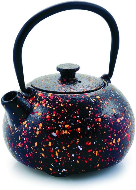 IBILI Cast Iron Graffiti Teapot, 0.35 Litres, Enamel Interior, Induction Safe