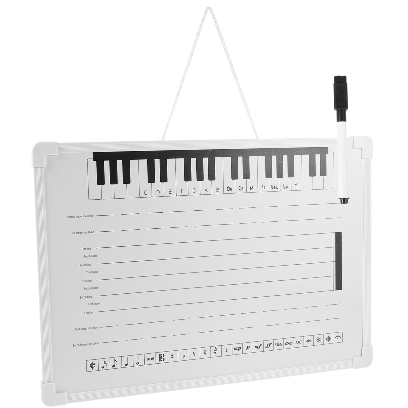 Whiteboard mit Notenlinien, 1 Satz, Kunststoff, Abwischbar