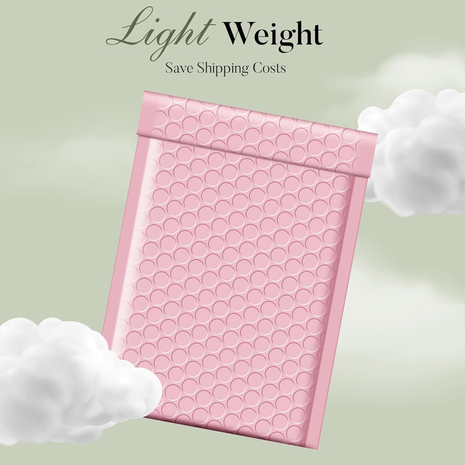 METRONIC 4x8 Bubble Mailers 200Pack, Waterproof Light Pink Padded Mailers, Self Seal Padded Envelope for Small Business Packaging Supplies Bubble Mailer Usable Size 4x7