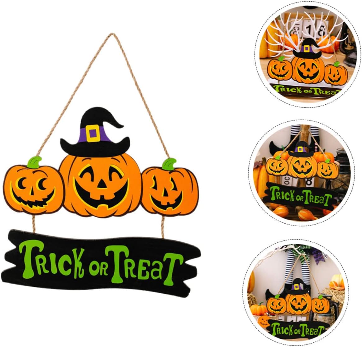 Pumpkin Wood Hanging Ornament Wooden Sign Wood Signs Decorations for Home Tiered Tray Gnome Pendant Harvest Decorative Halloween for Front Door Halloween Door