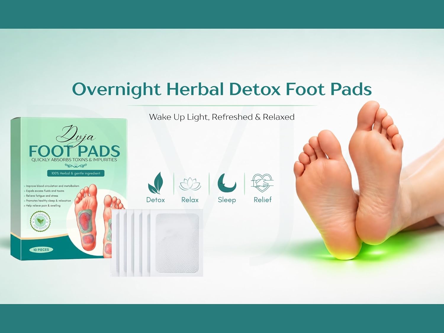 Buy DLAKHANI Detox Foot Patches Overnight Bamboo Vinegar, Herbal