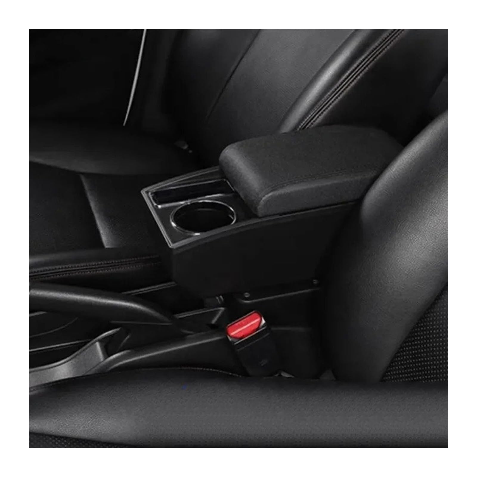 AWGNTQQ Car Armrests For Toyota For Yaris For Vitz Double-Layer Car Armrest Box Center Storage Interior Retrofit Accessories(N1 black line No USB)