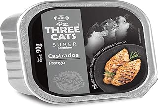 Ração Úmida Three Cats Patê Castrados Frango 90 g