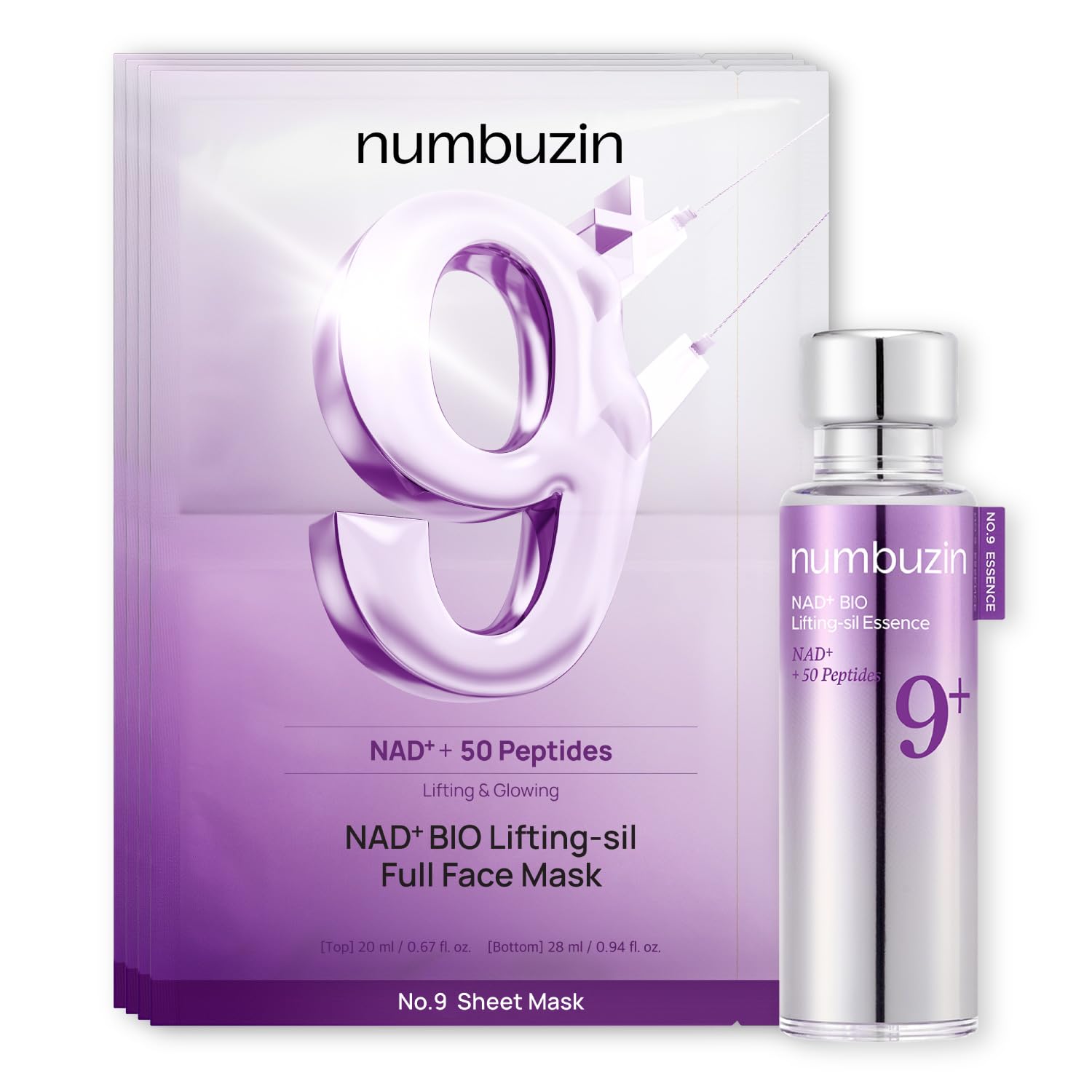 Amazon.com: numbuzin No.9 NAD+ Bio-Lifting Duo | Essence + Sheet