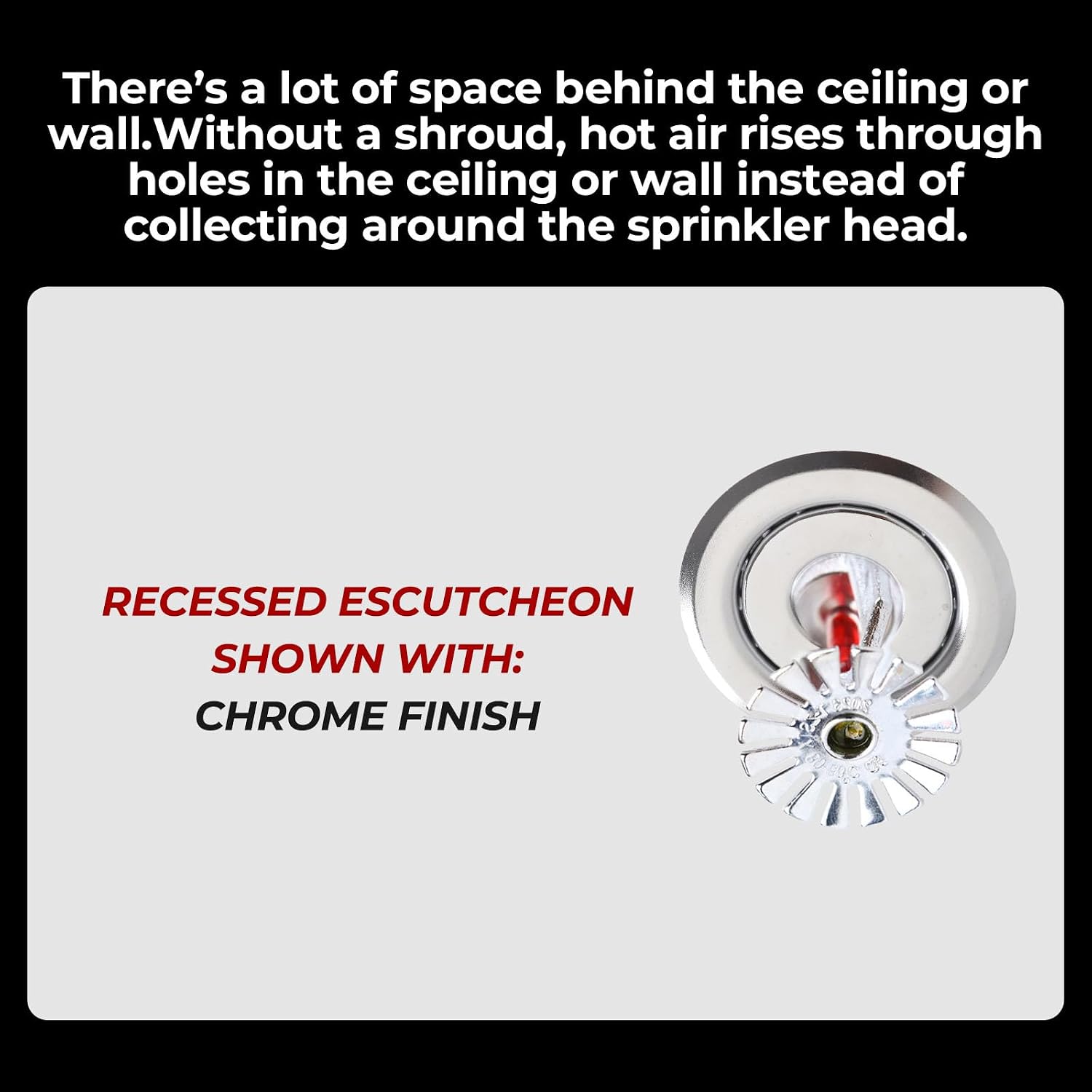 10 Pack 1/2'' IPS Fire Sprinkler Escutcheon - 3/4" Depth Adjustment Range, Recessed Chrome Escutcheon Plate Split 2 Piece for Fire Sprinkler Trim