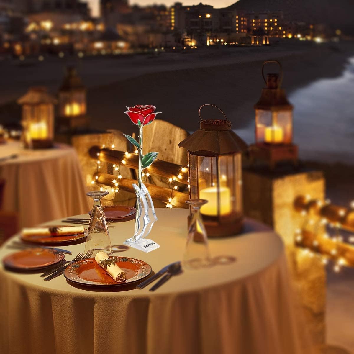 Sinvitron Gold Dipped Infinity Rose - Eternal Resin-Preserved Rose | Forever Flower Decor for Birthdays, Mother’s Day, Anniversaries | Unique Gift for Women, Mom, Wife (Red) - Image 7