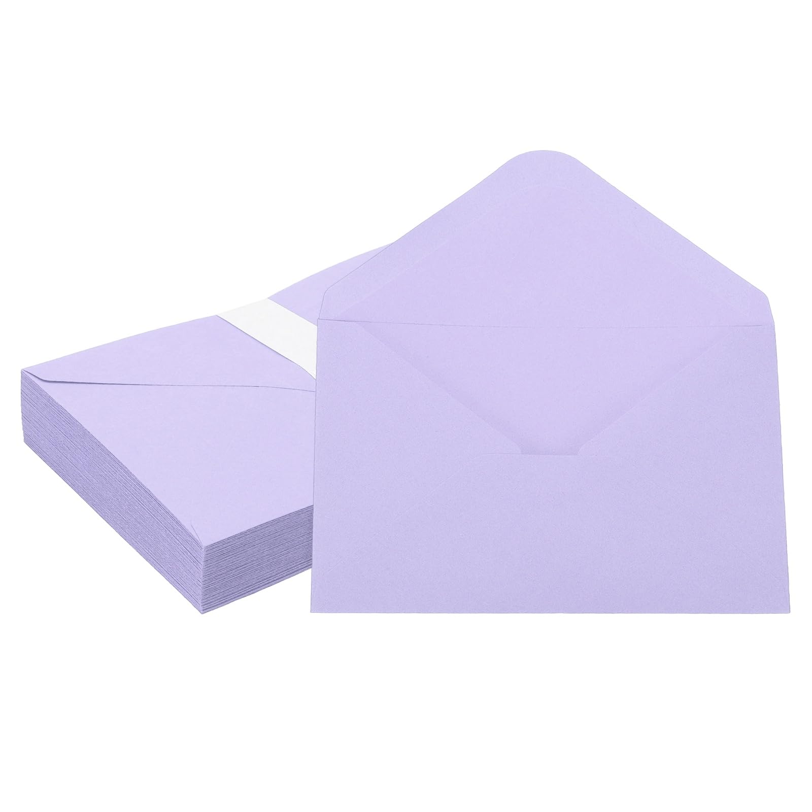 PATIKIL 7x5 Inch Invitation Envelopes, 50 Pcs A7 Greeting Card Envelopes V-Flap Card Sleeves for Mailing Wedding Sending Birthday Graduation Gift Party, Light Purple — image 1