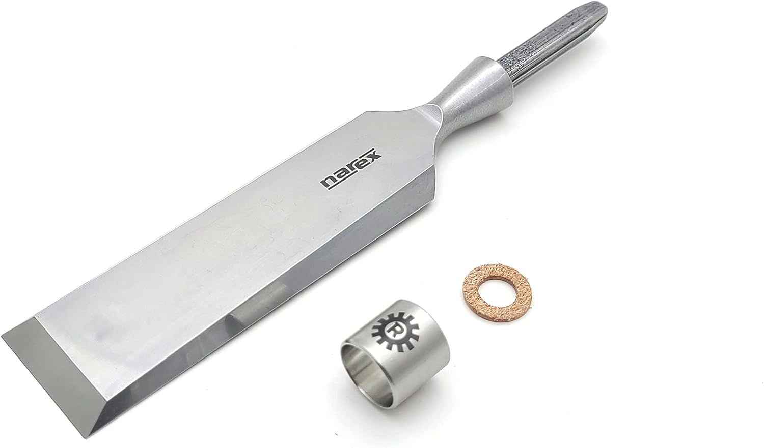 Narex 815089 1-1/2 inch Richter Extra Unhandled Bevel Edge Chisel Blank, Cryogenic Treated Cr-V Steel Hardened to HRc 62, Stainless Steel Ferrules (1-1/2 inch)