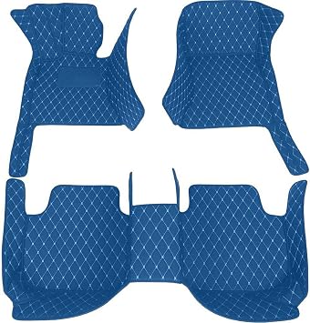 Custom Car Floor Mats Fit for BMW 1,2,3,4,5,6,7,8 Series X1,X2,X3,X4,X5,X6,X7,Z4 Car Leather Floor Liners Blue