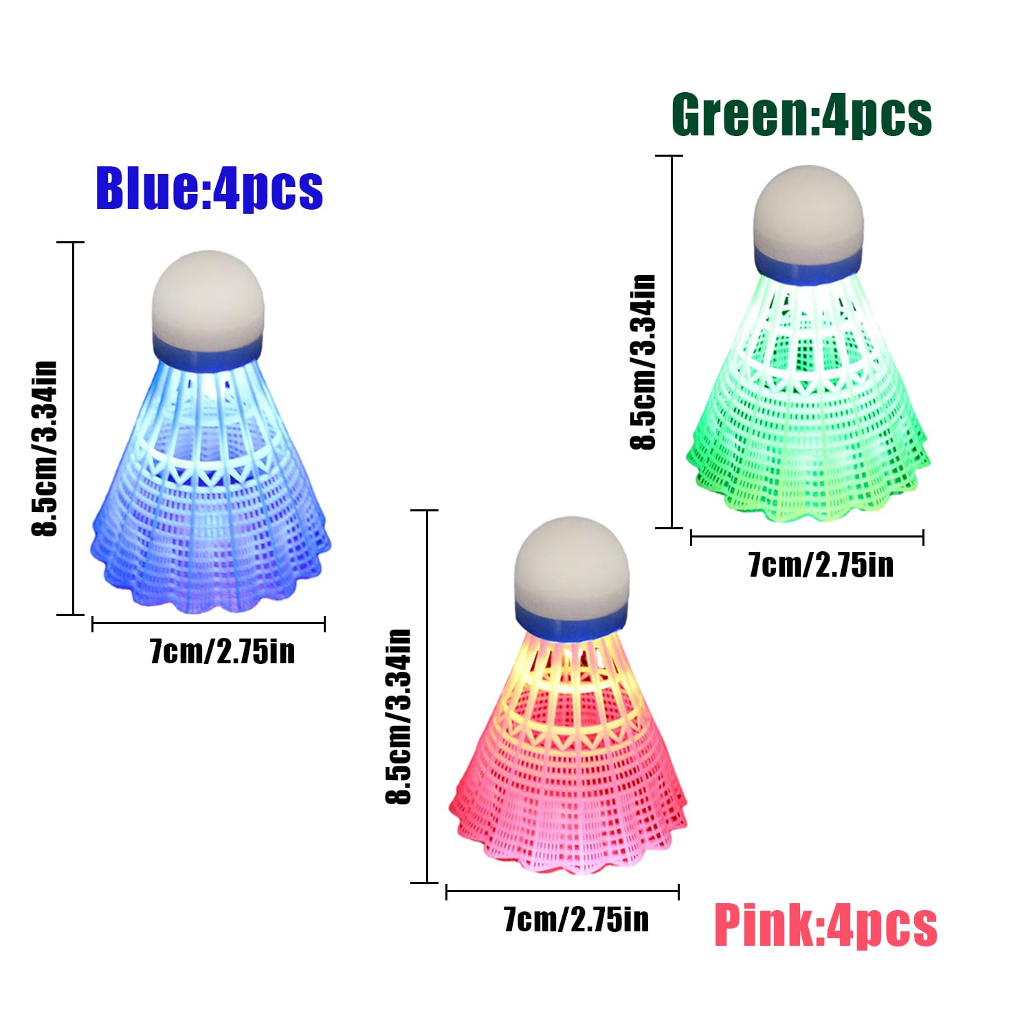 20 Volants De Badminton En Plastique Colorés GETRICH - Légers, Durables, Pour S'amuser En Intérieur Ou Extérieur