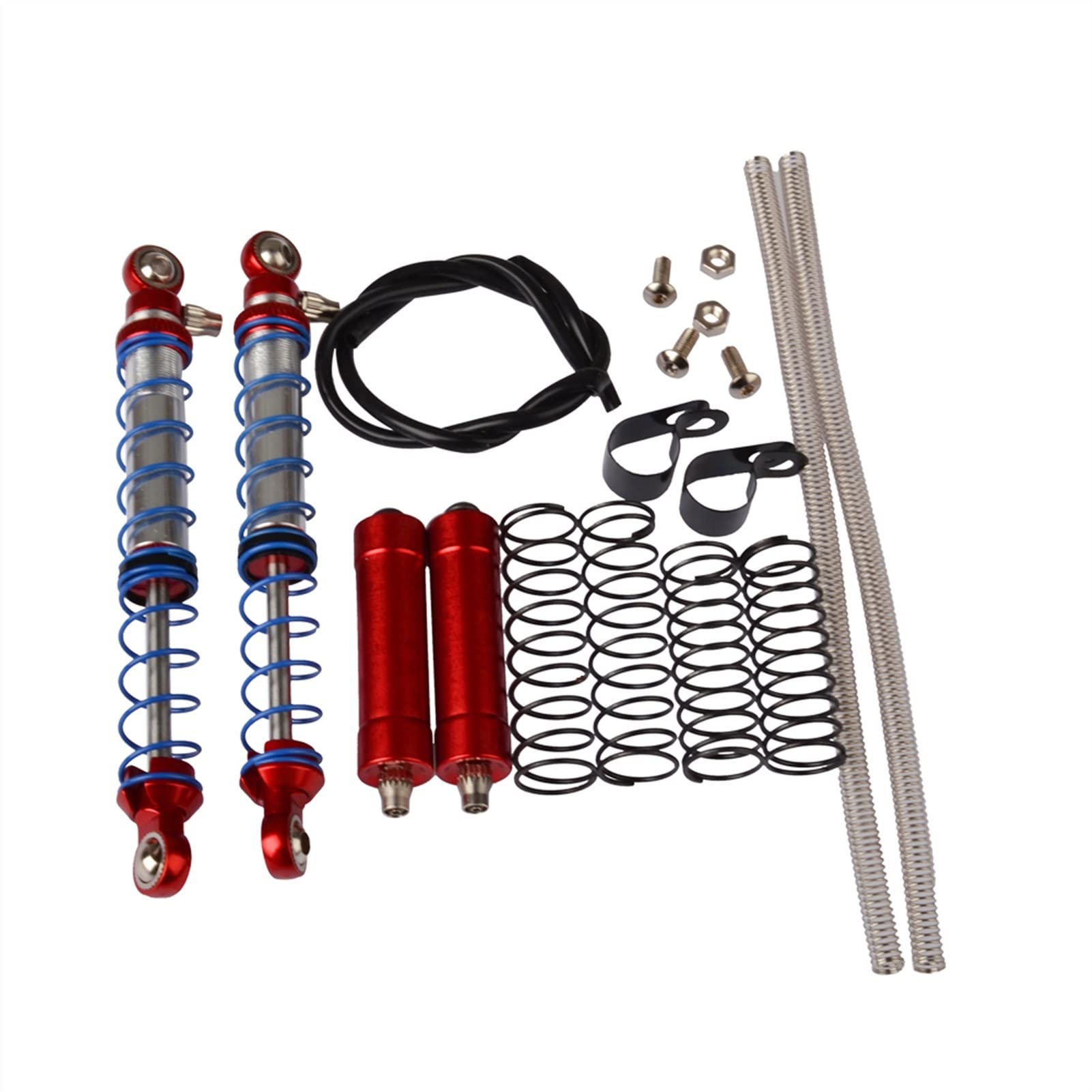 2 sztuk 100/110mm Piggyback amortyzator hydrauliczny podwójna sprężyna, dla Axial SCX10 SCX10 II 90046 D90 TRX4 1/10 gąsienica RC Zdalny amortyzator samochodowy(110MM)