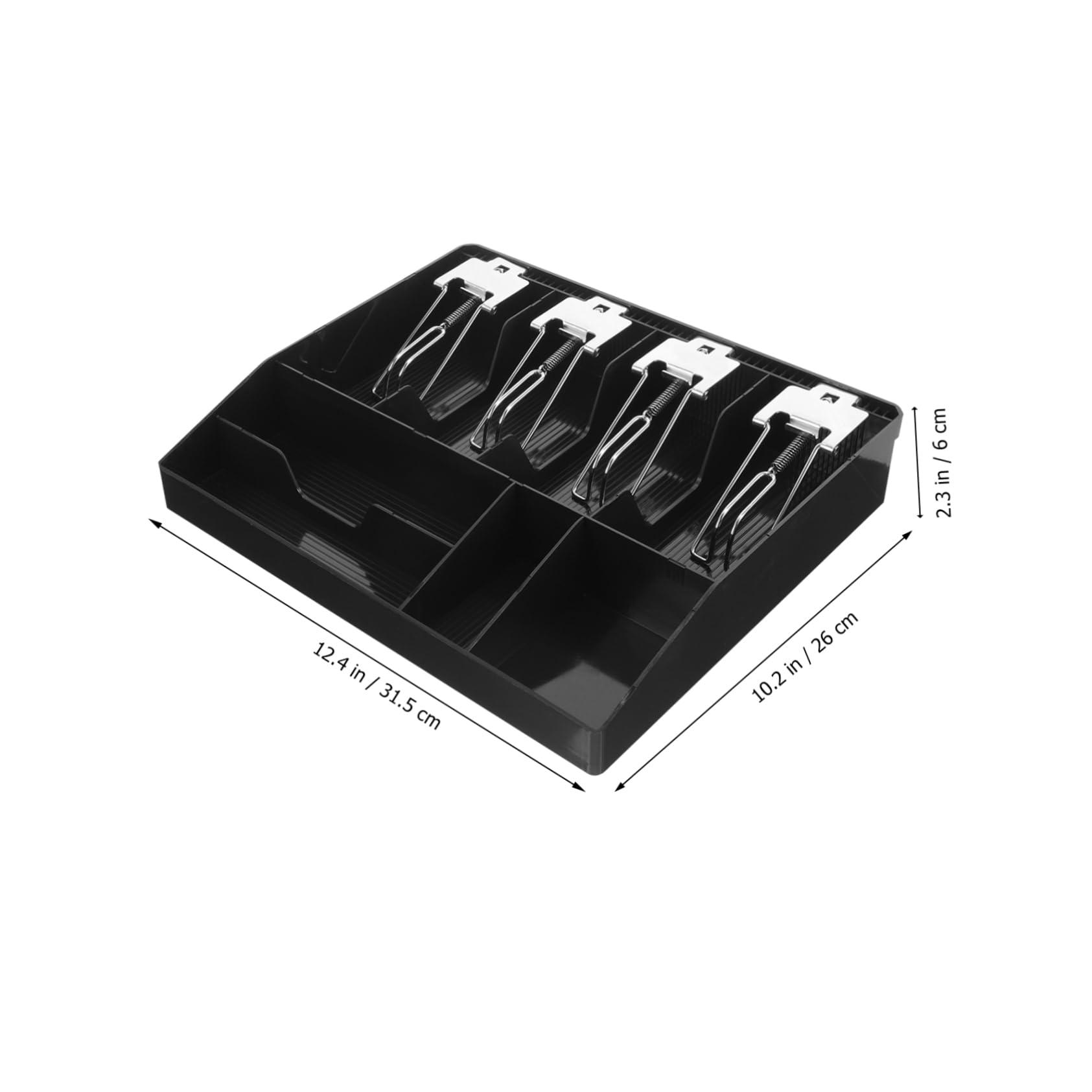 DOITOOL Registratore Cassa con Scomparti Portamonete e Banconote Soldi Resistente per Piccole Imprese Vassoio Portatile per Negozio e Supermercato