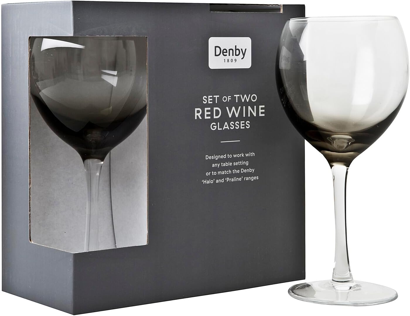 Denby Halo/Praline Glassware Red Wine Glass, 2-Pack