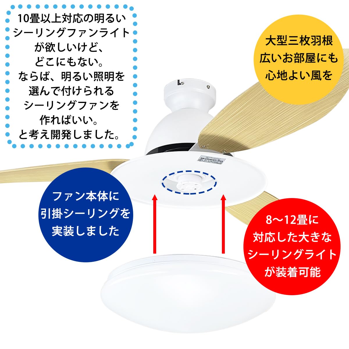 Amazon | 【既存や市販の大きく明るい丸型シーリングライトを後付け