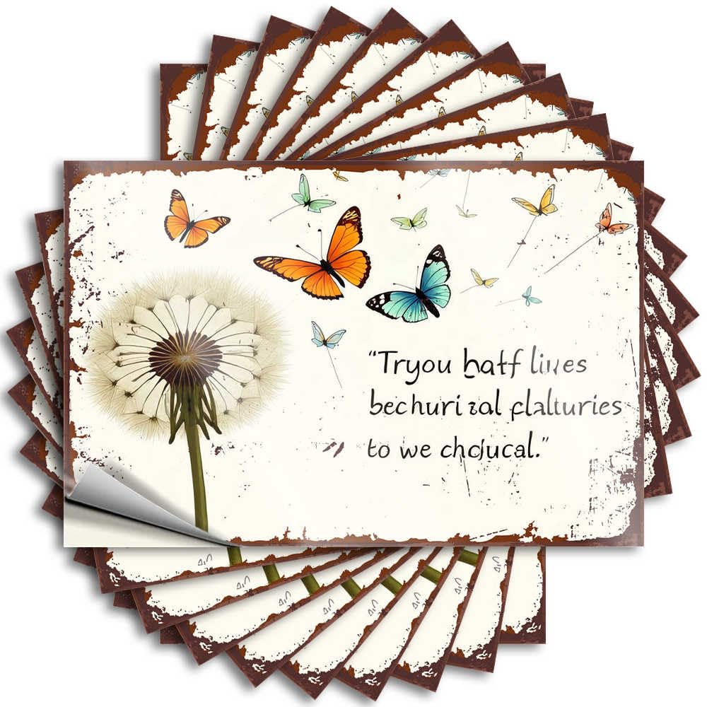 Funny Sticker Beer Decor Waterproof Vinyl Sticker | Whimsical Butterflies Dancing Around A Dandelion Fun Bumper for Motorcross DIY Projects(12X18CM)