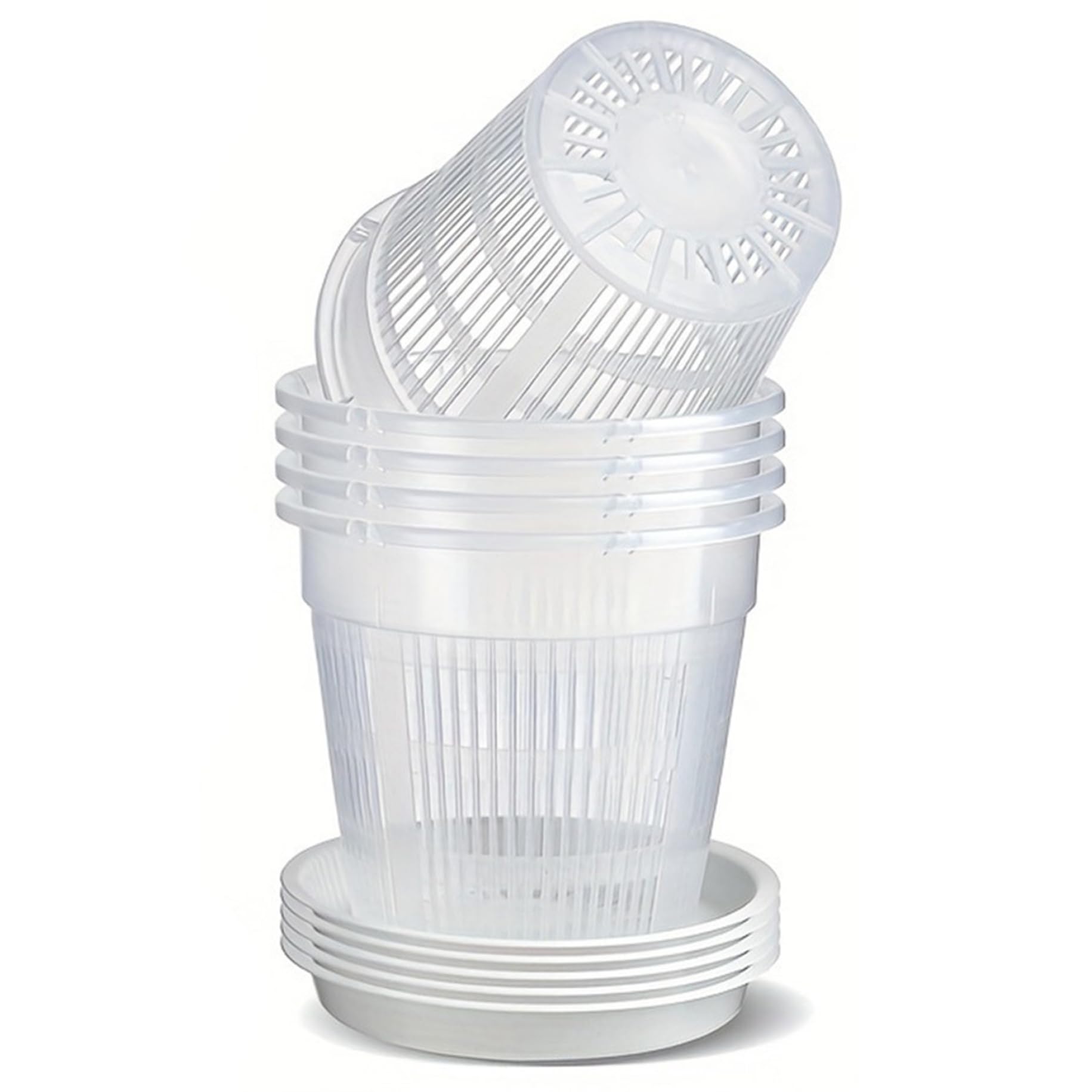 Pots d'orchidées transparents avec trous de 5,5 pouces | Lot de 6