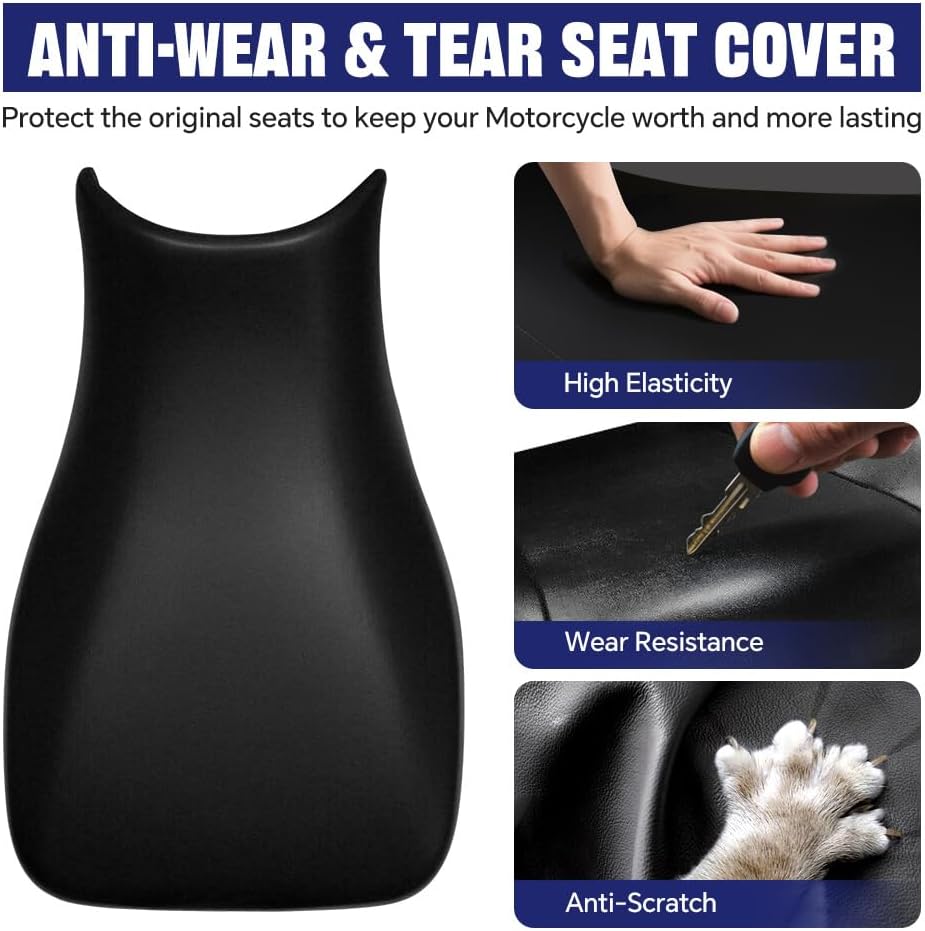 PIT66 Seat Cover Compatible with Honda Rubicon 2005-2011/Compatible with Foreman 500 ATV Black Seatcover PVC Synthetic Leather