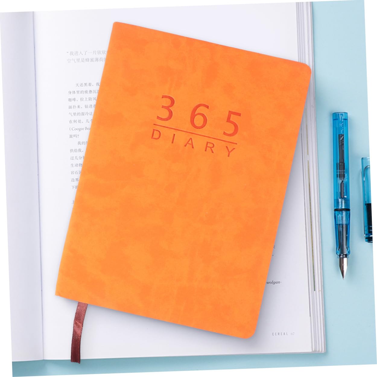 Lurrose 3 Pz materiale scolastico calendario dell'ufficio Taccuino dell'agenda settimanale agenda giornaliera - Notebook giornaliero cancelleria per studenti taccuini diario a5 Orange