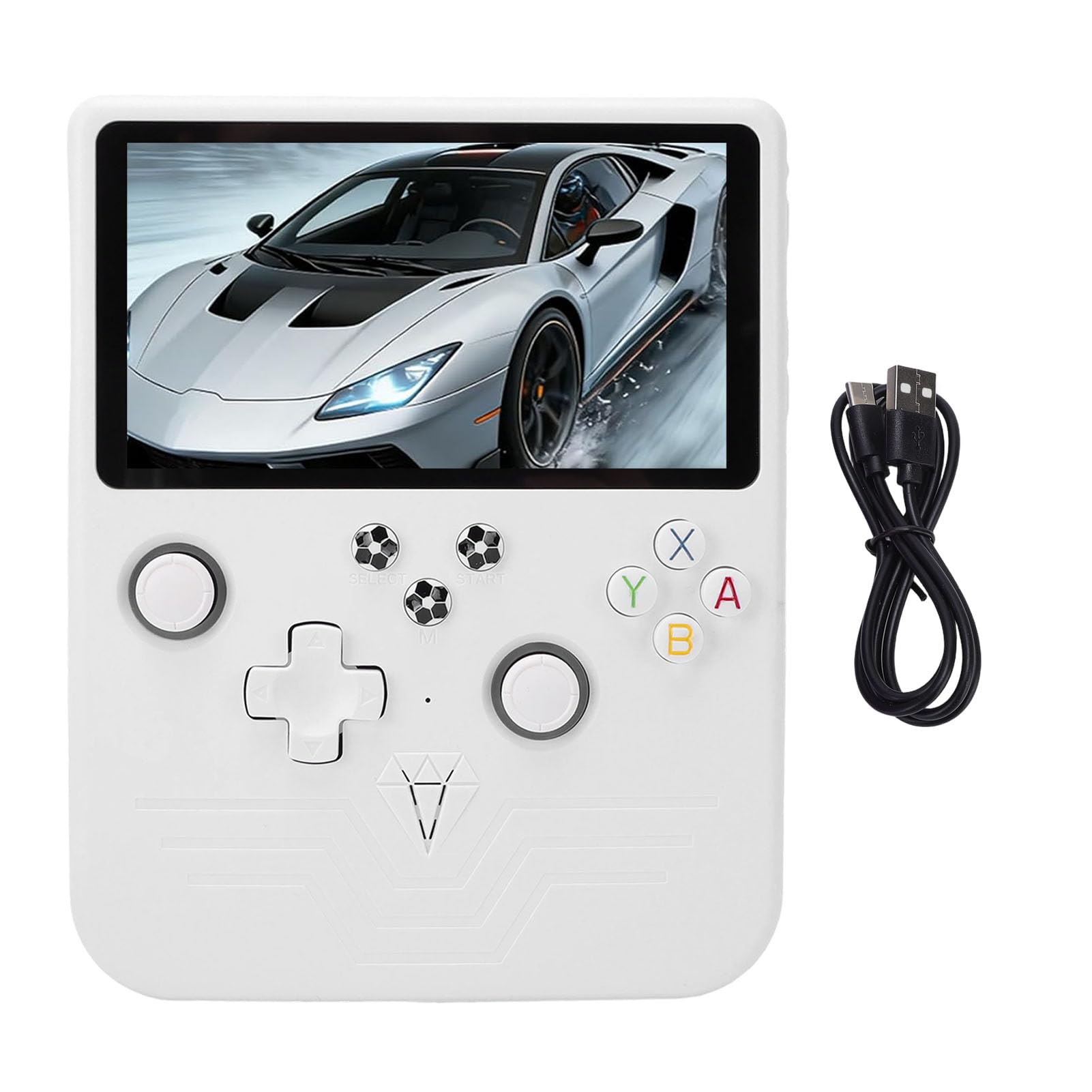 Generic Console di Gioco Portatile retrò Schermo Open Source da 6 Pollici con Batteria a Lunga Durata per Titoli retrò 3D 1 X Console di Gioco (WHITE)