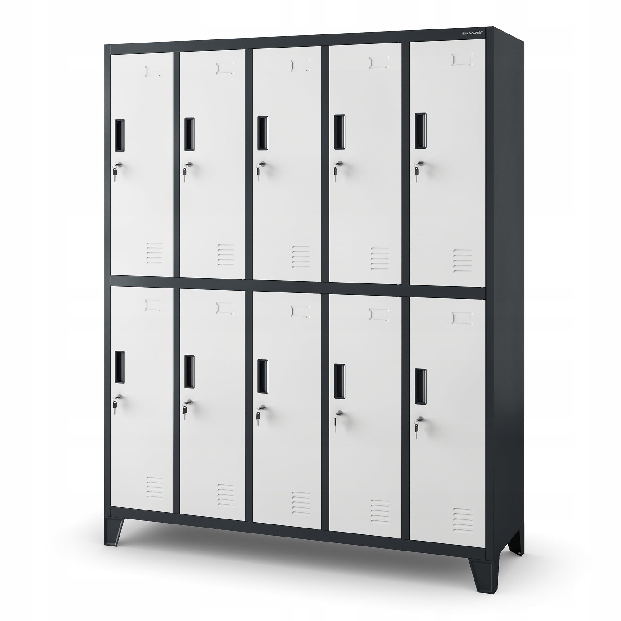 Jan Nowak Taquilla Vestuario Metálica 10 Puertas USB C, 172 x 136 x 45 cm