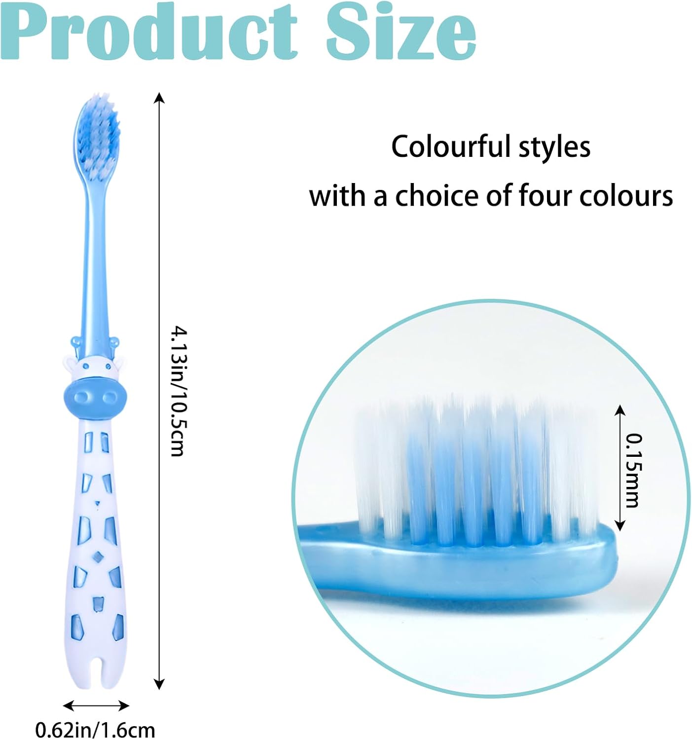 6 PCS Kids Toothbrush, Extra Soft Bristles Toothbrush for Kids, Cute Toddler Razors with Sucker, 3-5 Year Baby Brushes for Girls Boys (5 Colors)