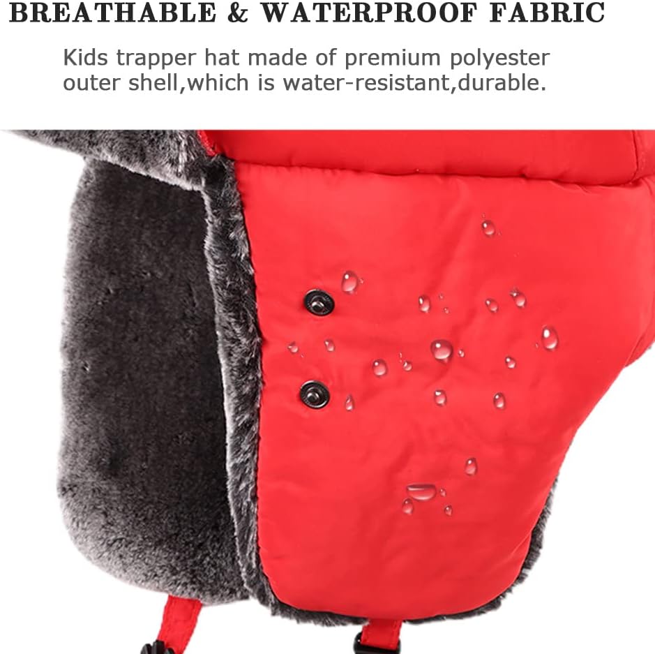 Winter Boy Trapper Trooper Hat Outdoor Warm Girls Ski Cap Windproof Mask Ear Flaps Hats for Kids - Image 5