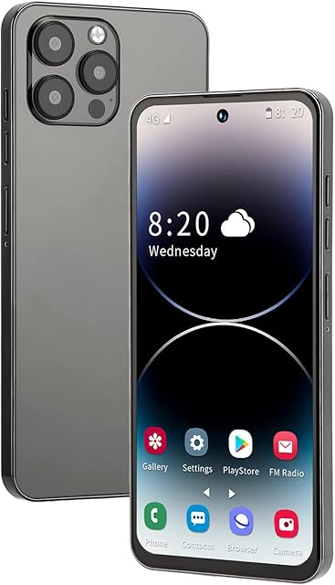 Bewinner I14 Pro Max Smartphone Unlocked 4G, 6.7Inch Large Screen, 4GB 128GB Face Unlock Cell Phone for Android 12.0, 16MP 8MP Dual Camera, Dual SIM Slots, 4000mAh Battery