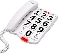 Vista 1 de Landline Phones for Seniors, Adjustability Features, One-Touch Dialling,Big Button Phone for Seniors, Hard of Hearing Retro Telephone Corded Phones