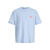 Jack & Jones Jornorrebro Typo Tee SS CN SN Pls, Blu di Cachemire