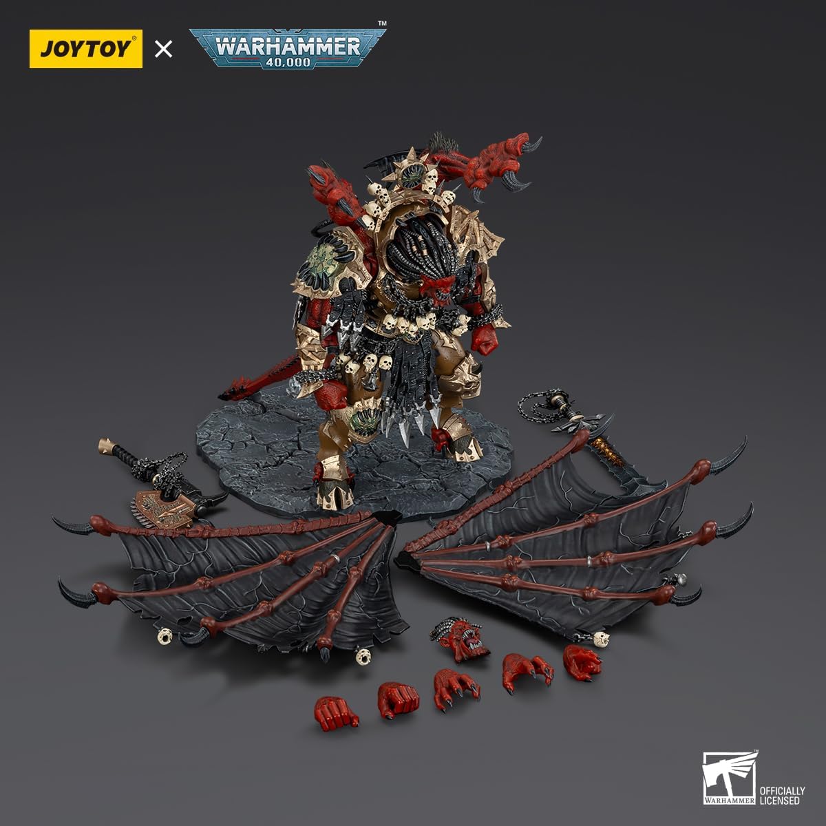 JOYTOY Angron Warhammer 40k 1/18 Action Figure World Eaters Angron Daemon Primarch of Khorne 14.96-inch Collectible Gifts,Toys for Kids 15+ and Adults