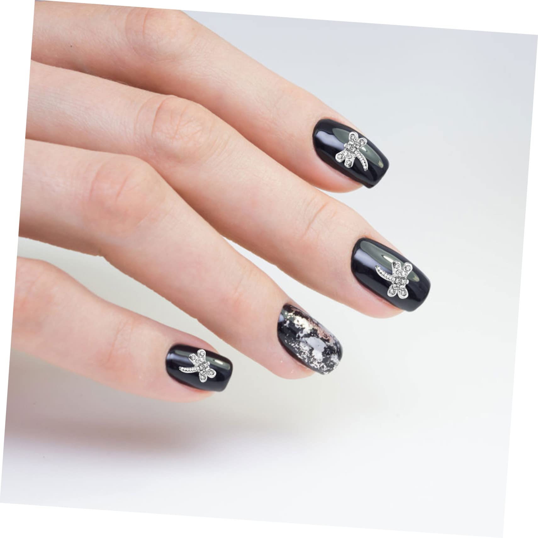Healvian 100pezzi Charms Per Unghie Forma Di Libellula Decorazioni Per Nail Art Con Strass Per Manicure Accessori Creativi Per Donne