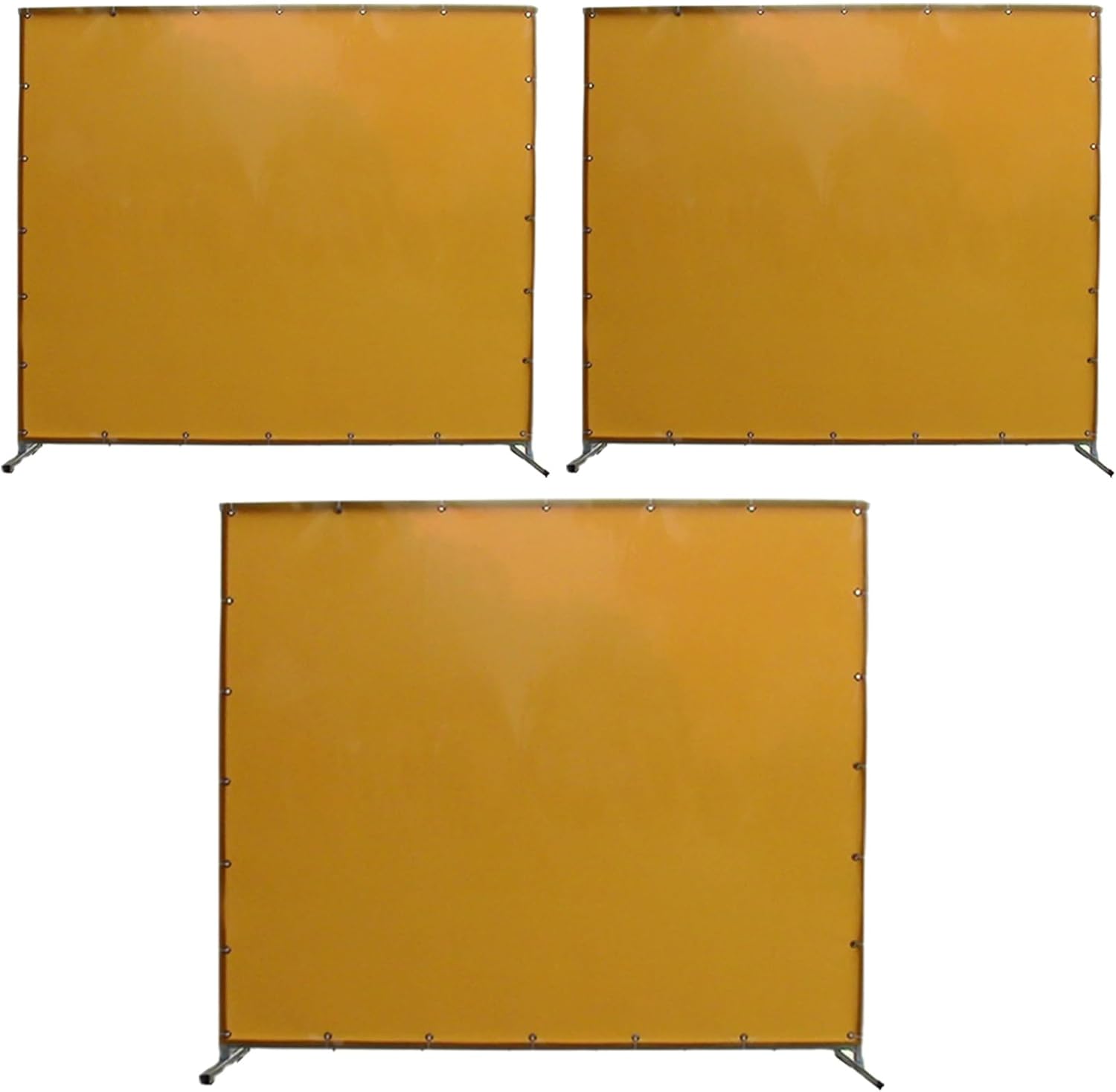 AMUFJJ 1 2 3 Panel Welding Curtain Screens, PVC Welding Barrier Partition Panels with Stand, Portable Spark Screens Divider for Factory/Workshop/Garages(3 Pack,6.1x5.9ft/185x180cm)