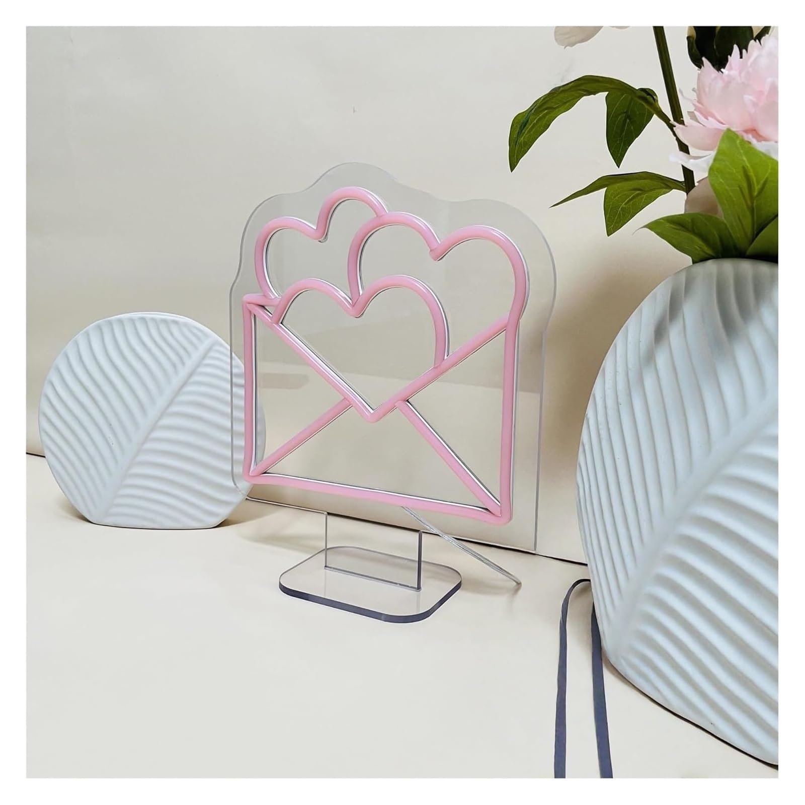 Insegna luminosa per rosa per neon Love Envelope, ideale per una per stanza, 25 cm x 30
