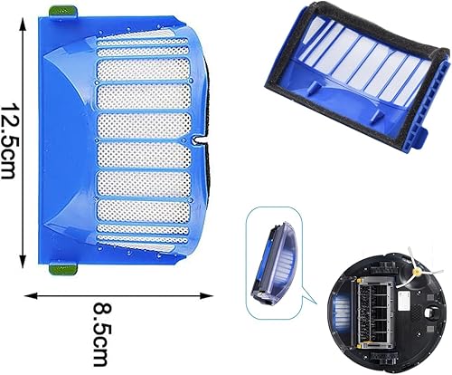 Miniatura 3 de Piezas de repuesto compatibles con iRobot Roomba 600 Series 614 618 620 630 650 651 665 680 690 692, filtro, cepillo lateral, accesorios de cepillo
