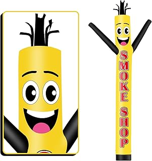 15FT Tall Smoke Shop Inflatable Tube Man (18''Diameter) Wacky Wavy Dancing Guy for Outdoor Decoration Advertising Business Promotion (Blower Not Included)
