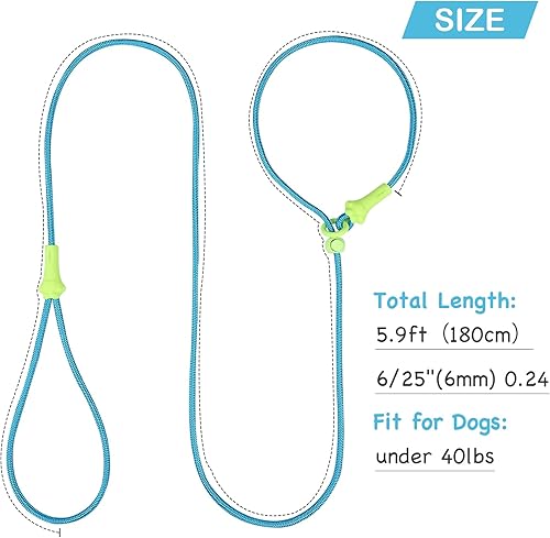 Miniatura 6 de Correa antideslizante para perros pequeños, 5.9 pies, ligera, correa de entrenamiento para perros, correa antideslizante para perros, correa de