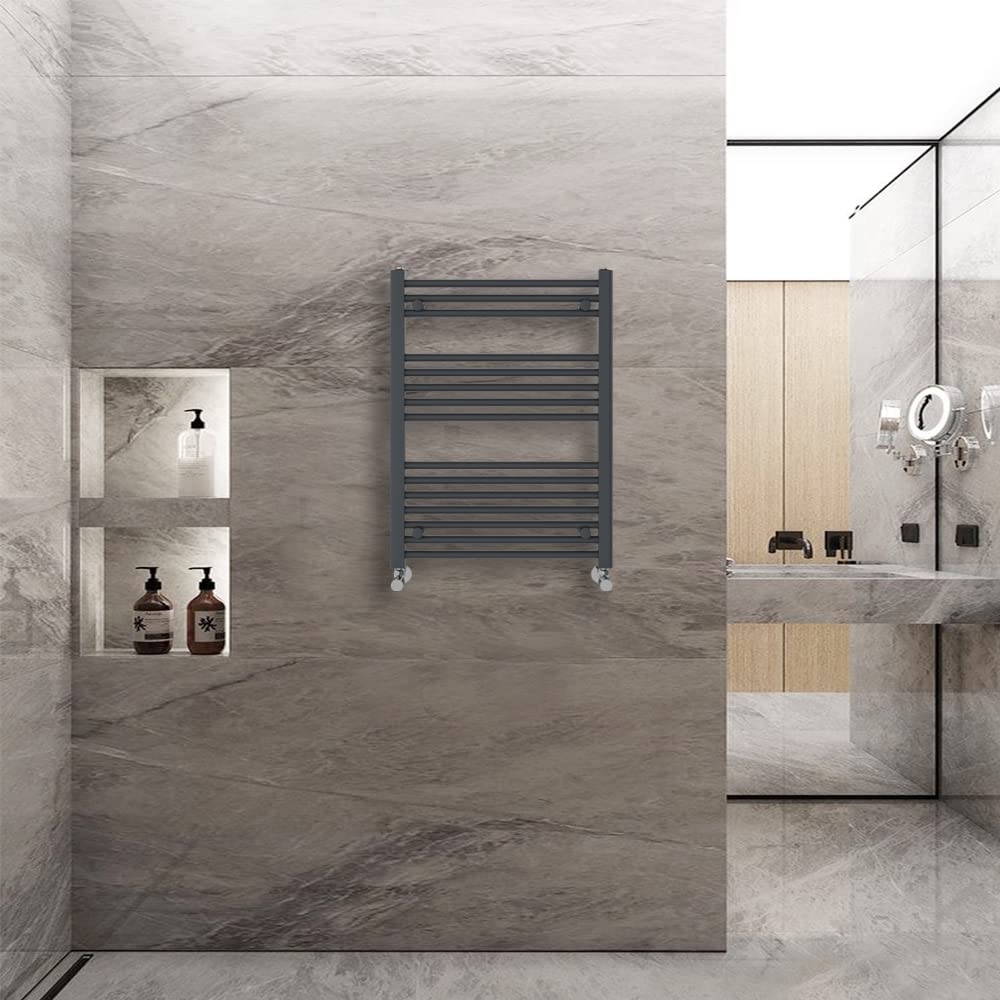 Warmehaus Anthracite Straight Heated Towel Rail Radiator Ladder Grey 800X600mm Central Heating Radiators For Bathroom Kitchen