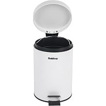 Beldray LA038098WHT 3 Litre Round Waste Small Pedal Bin - with Soft Closing Lid & Inner Bucket, Perfect for Offices, Kitchens, Bathrooms, Cosmetics & Bedrooms, White