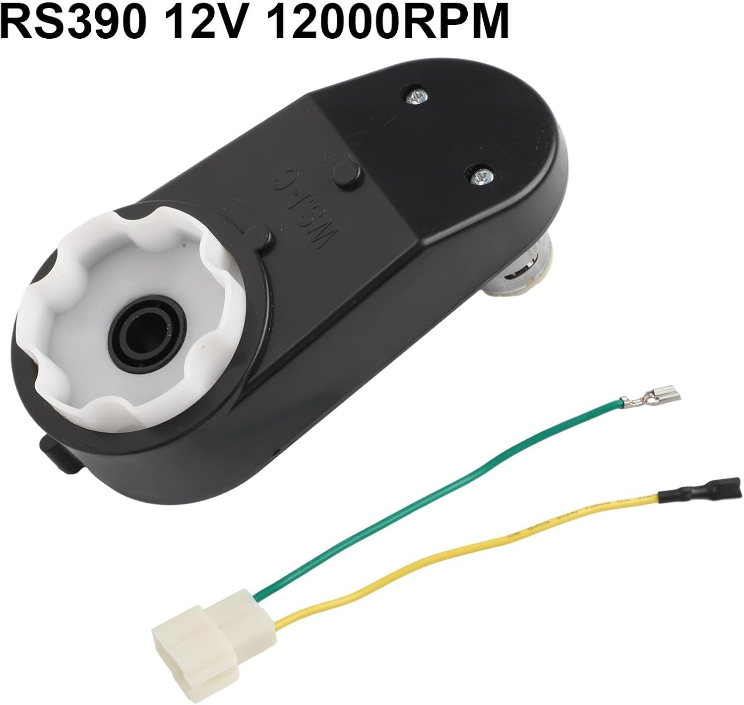 Electric Gearbox for Ride On Car, RS390 RS550 12V High Torque DC Motor Replacement with Metal Gears, Low Noise Toy Car Parts, Black(RS390 12V 12000RPM)